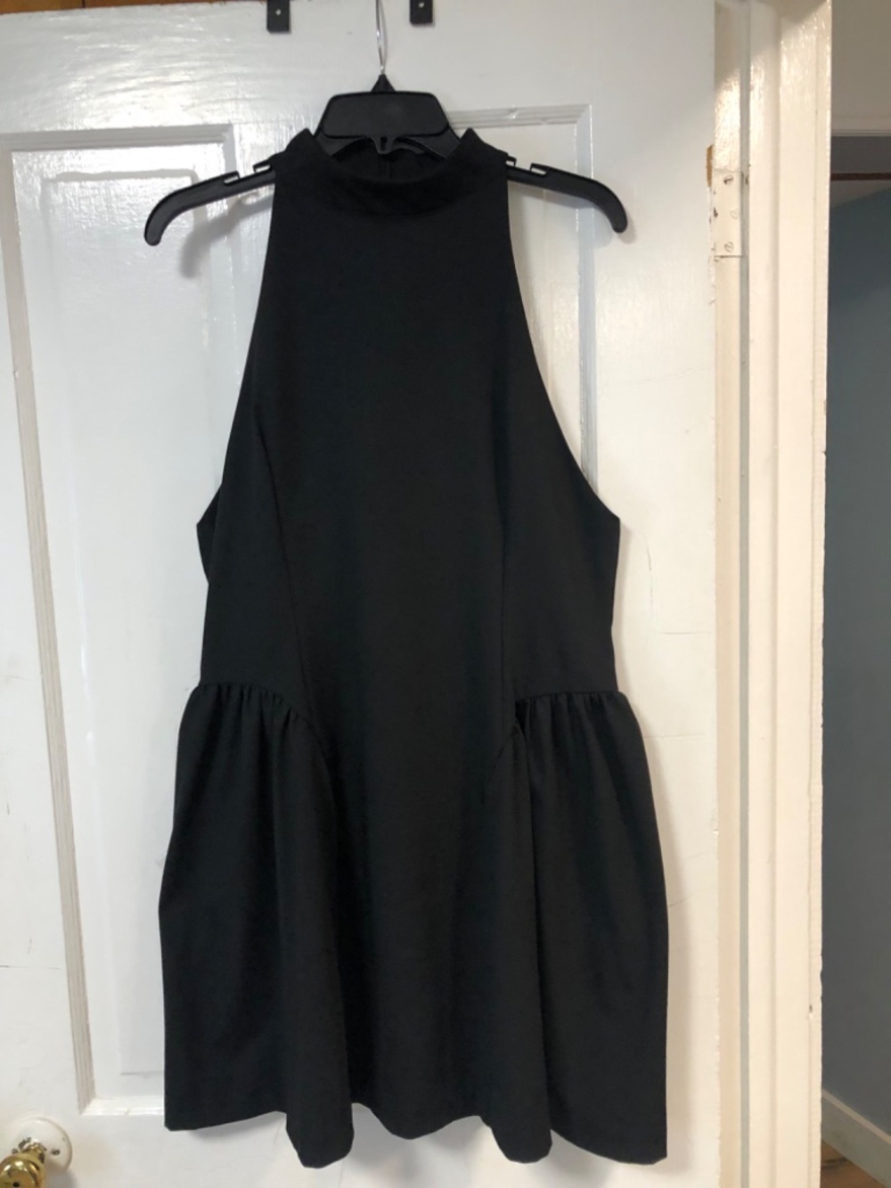 NWT Zara Black Halter Mock Neckline size L Dress